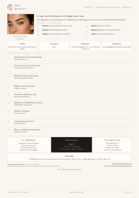 Programme Brow lift — page 2