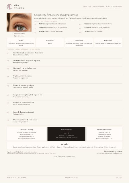 Programme Lash lift — page 2